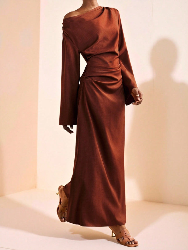 Rochie maxi SHEIN, maro