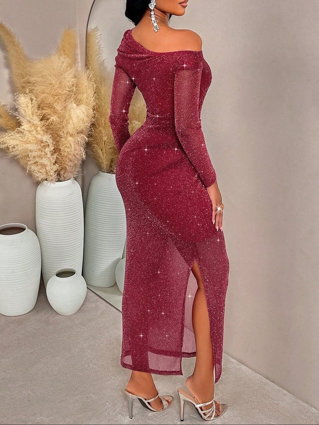 Rochie maxi Shein, vișiniu