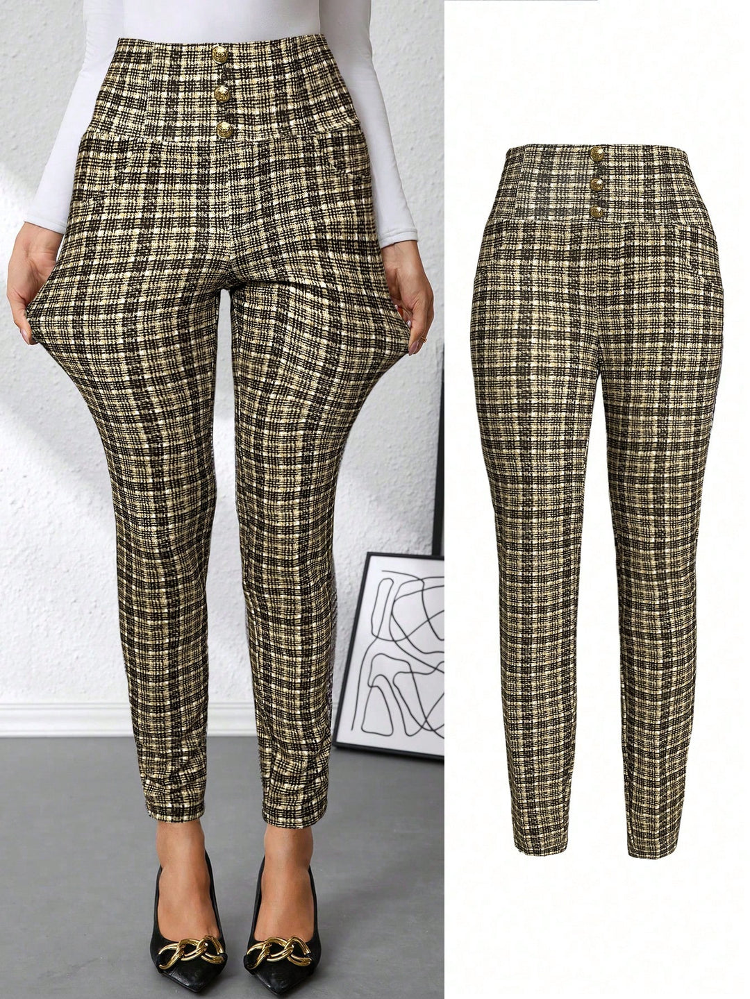 Pantaloni SHEIN, kaki