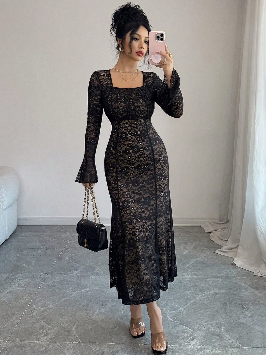 Rochie midi SHEIN, negru