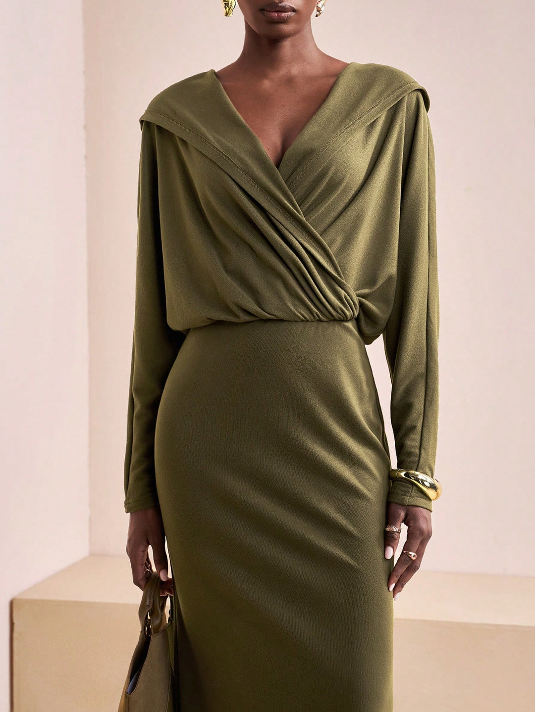Rochie maxi SHEIN, kaki