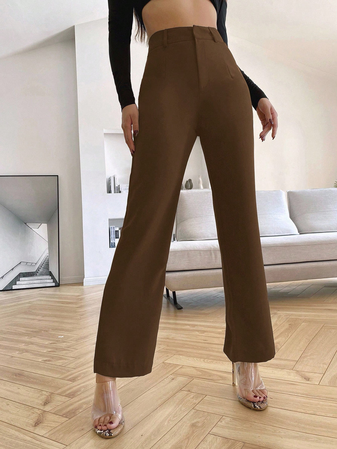 Pantalon SHEIN, maro