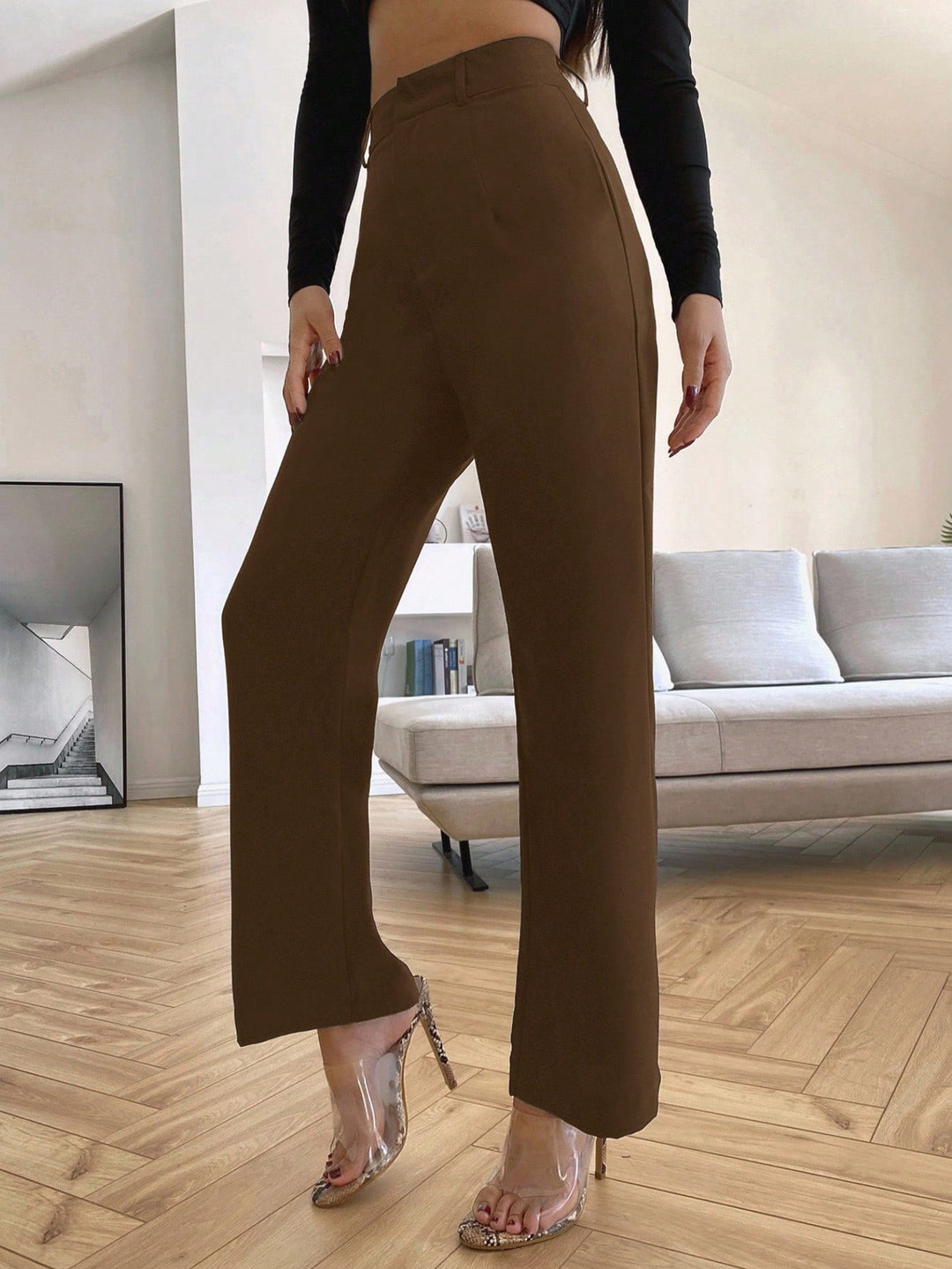 Pantalon SHEIN, maro