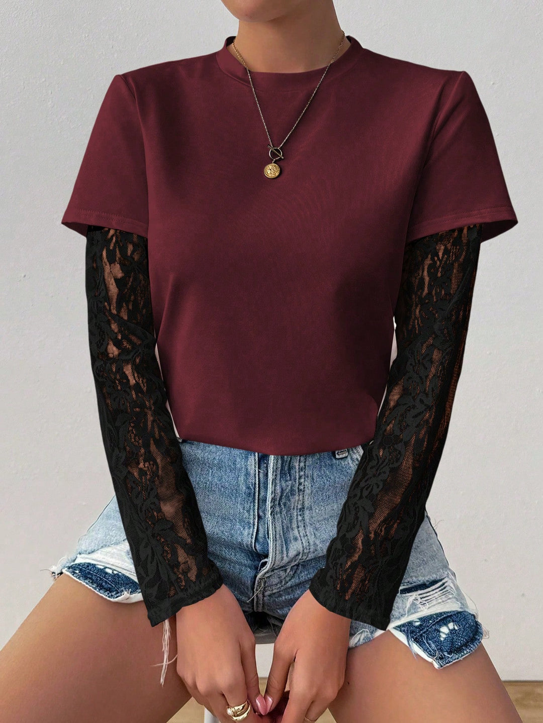 Tricou SHEIN, vișiniu