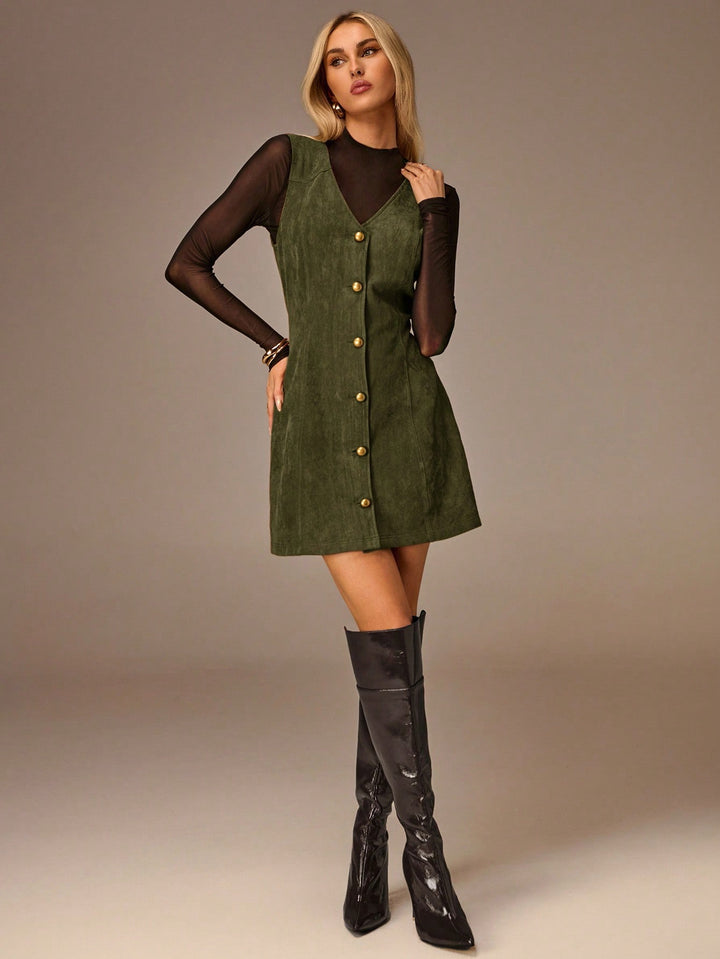 Rochie mini SHEIN, kaki