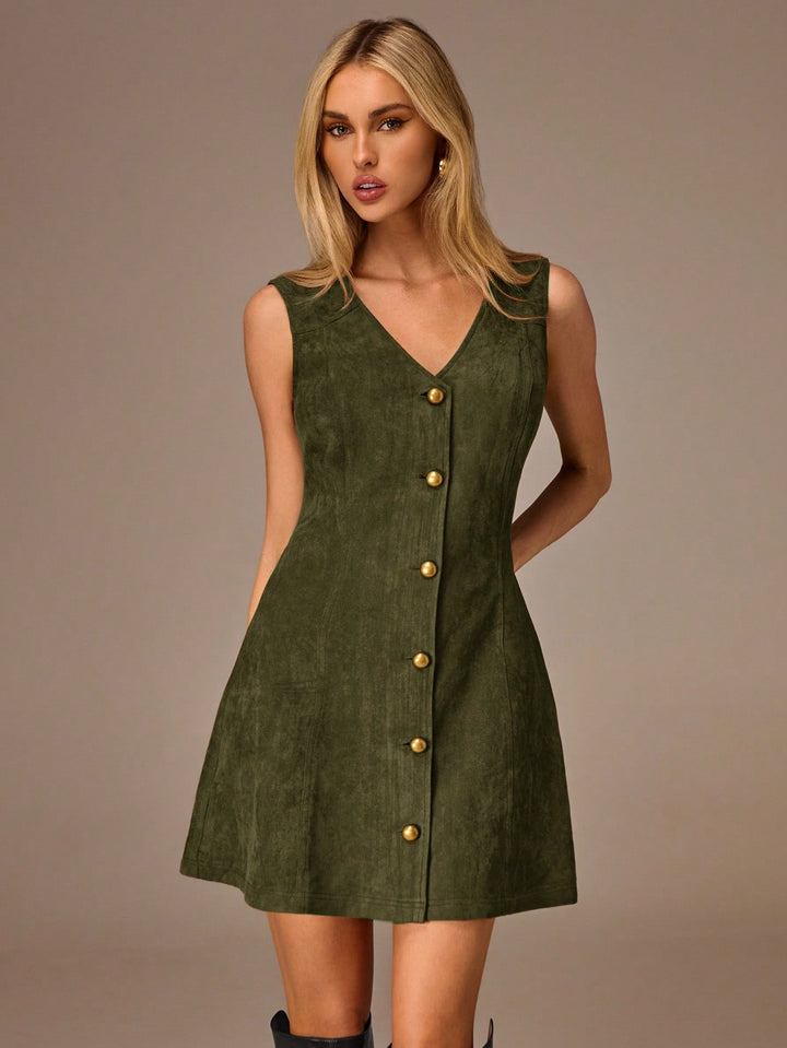 Rochie mini SHEIN, kaki