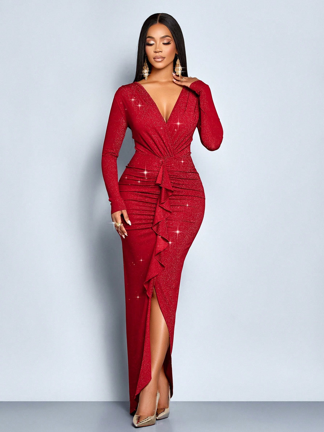 SHEIN maxi ruha, piros