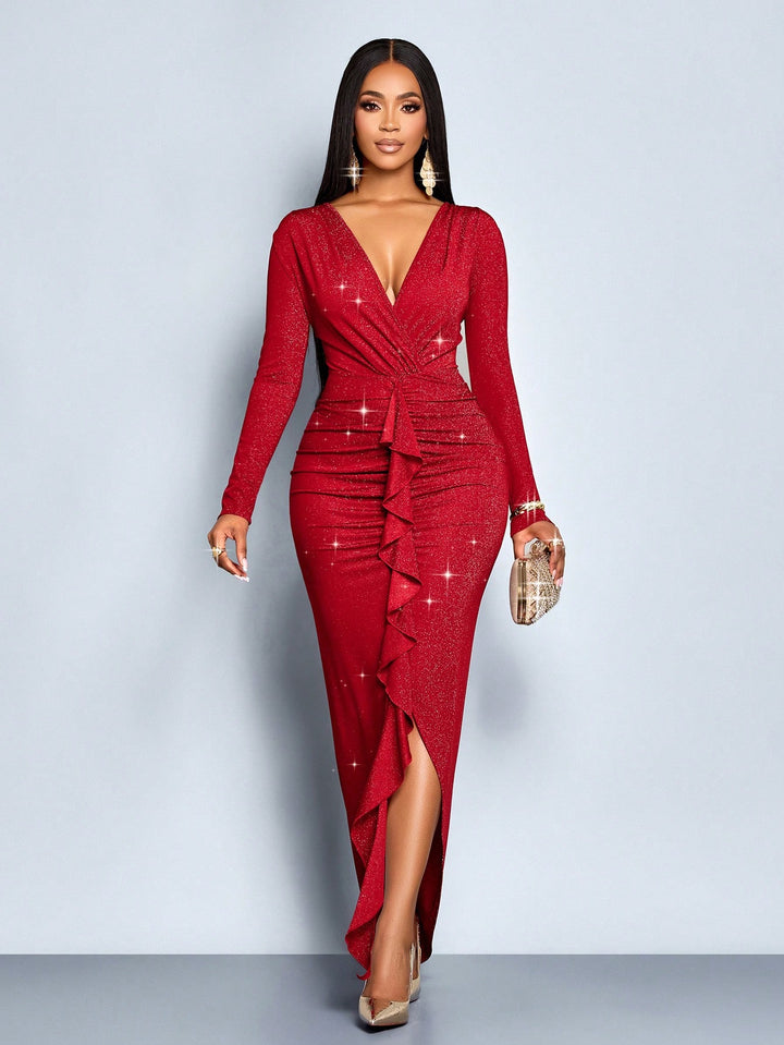SHEIN maxi ruha, piros