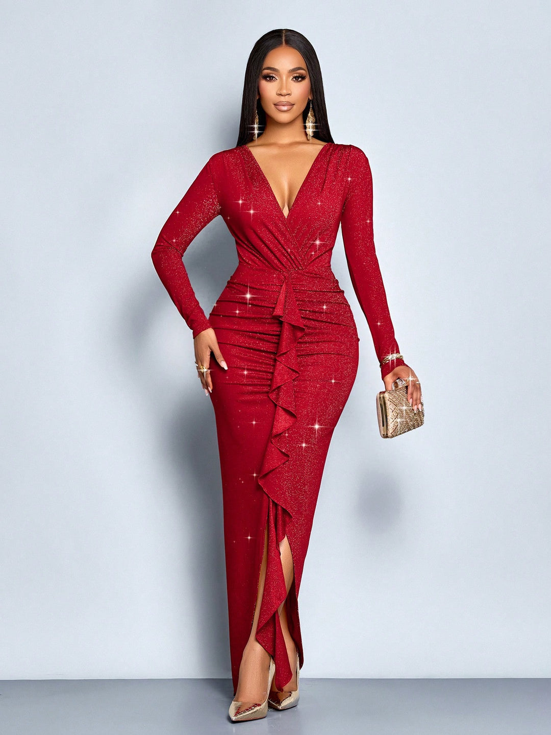 SHEIN maxi ruha, piros