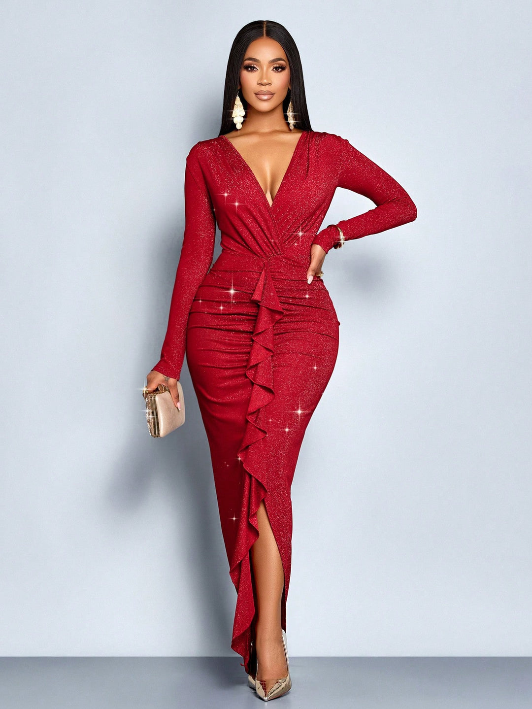SHEIN maxi ruha, piros