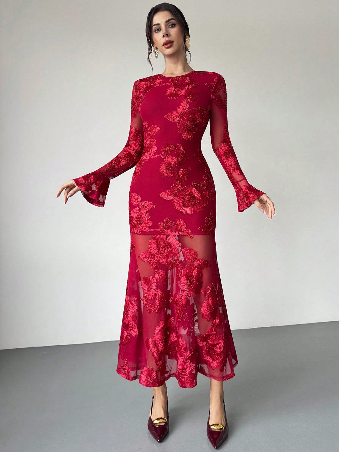 Rochie maxi SHEIN, vișiniu
