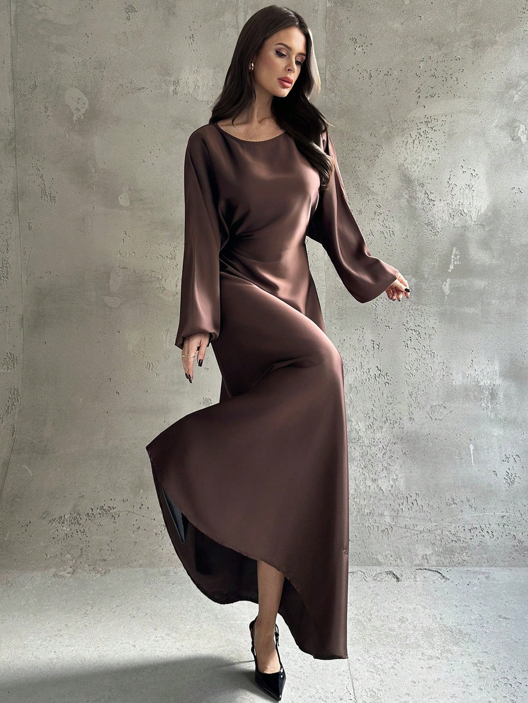 Rochie maxi SHEIN, maro