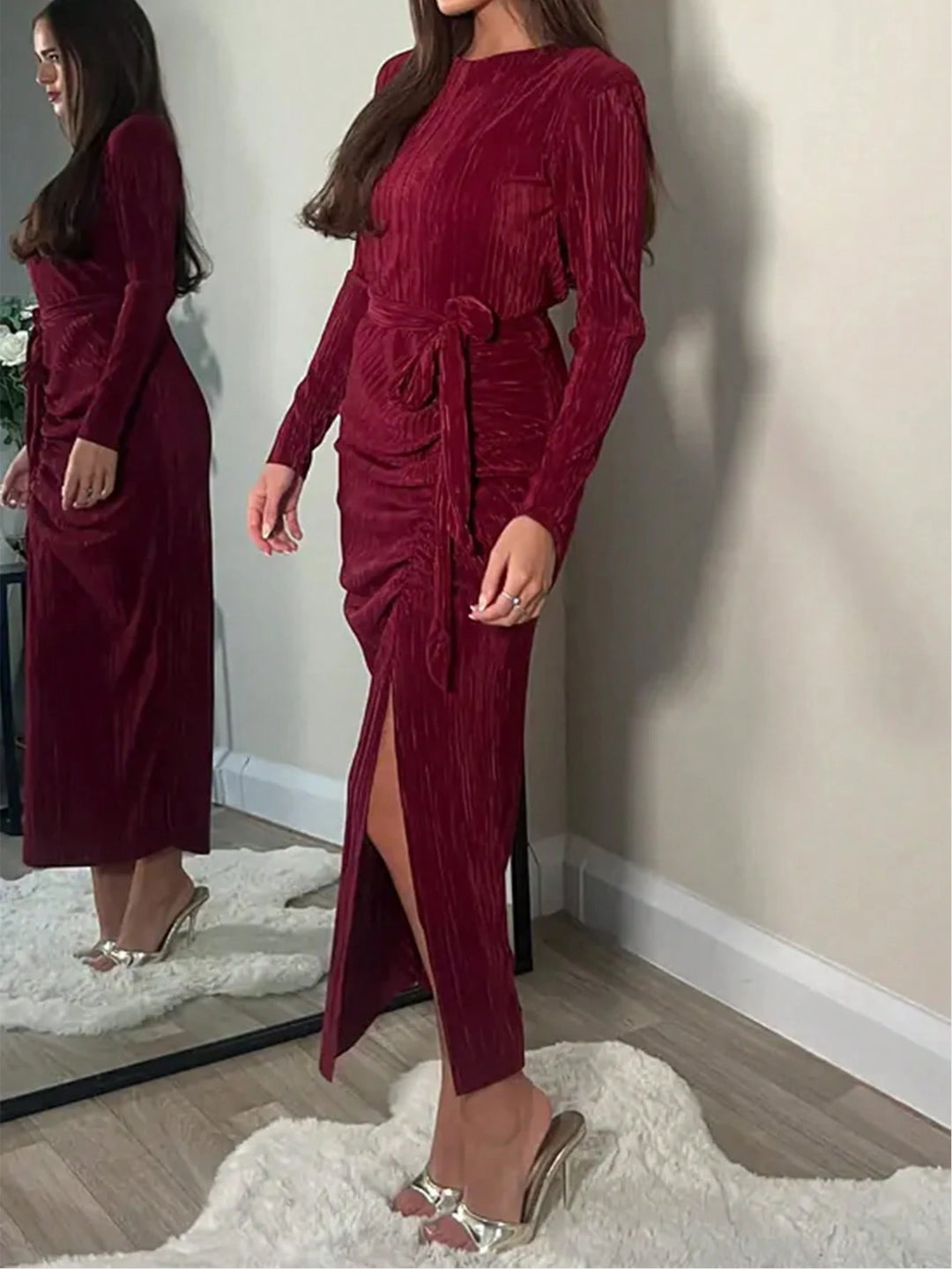Rochie midi Shein, vișiniu