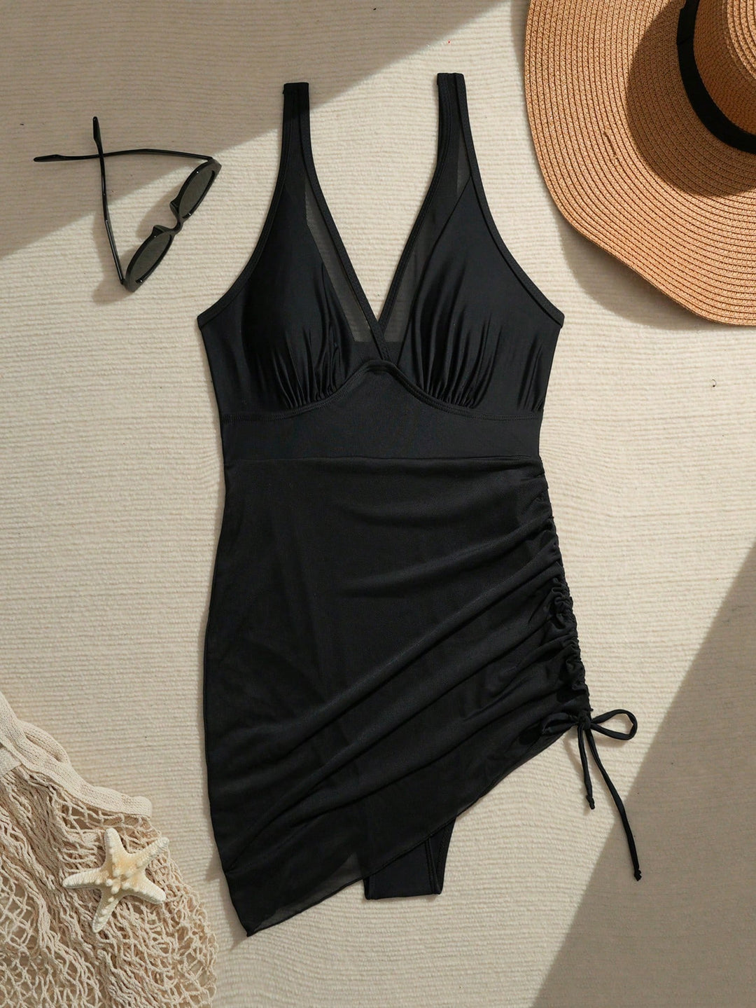 Costum de baie tip rochie SHEIN, negru