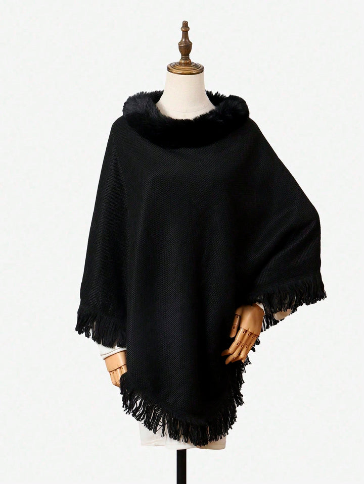 Poncho SHEIN, negru