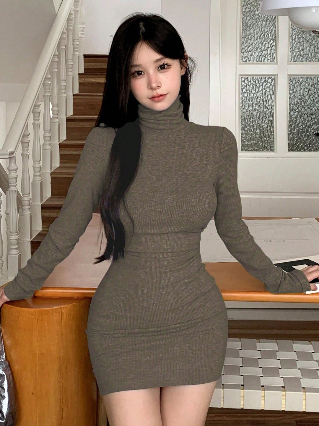 Rochie scurtă SHEIN, maro