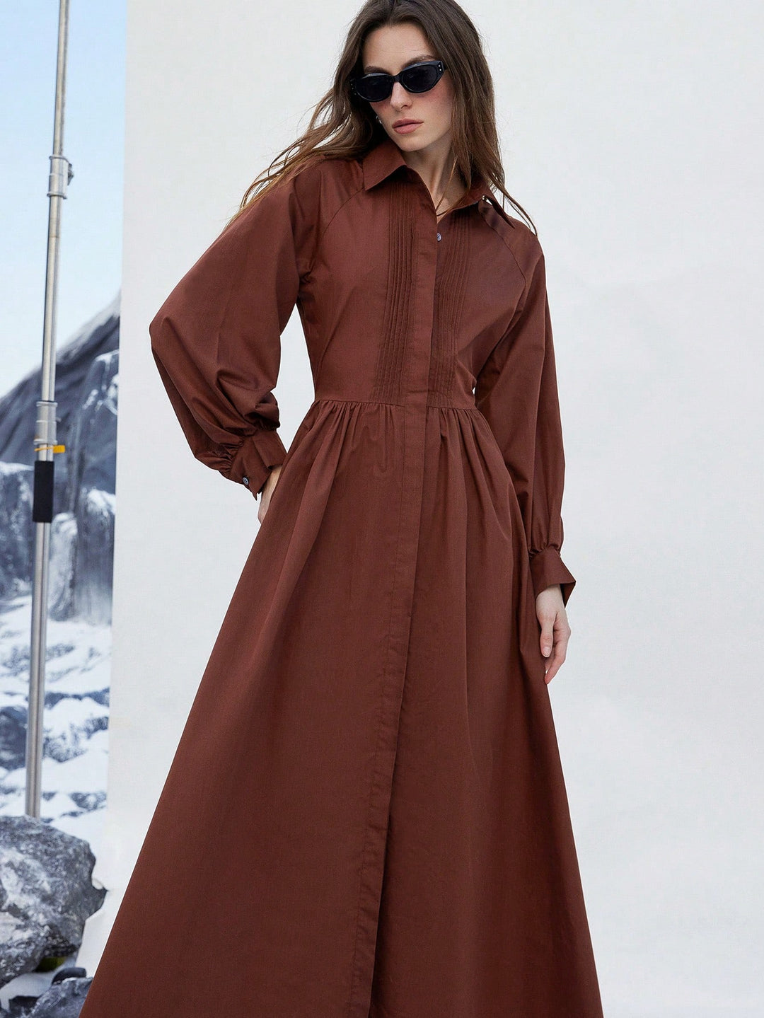 SHEIN maxi ruha, barna