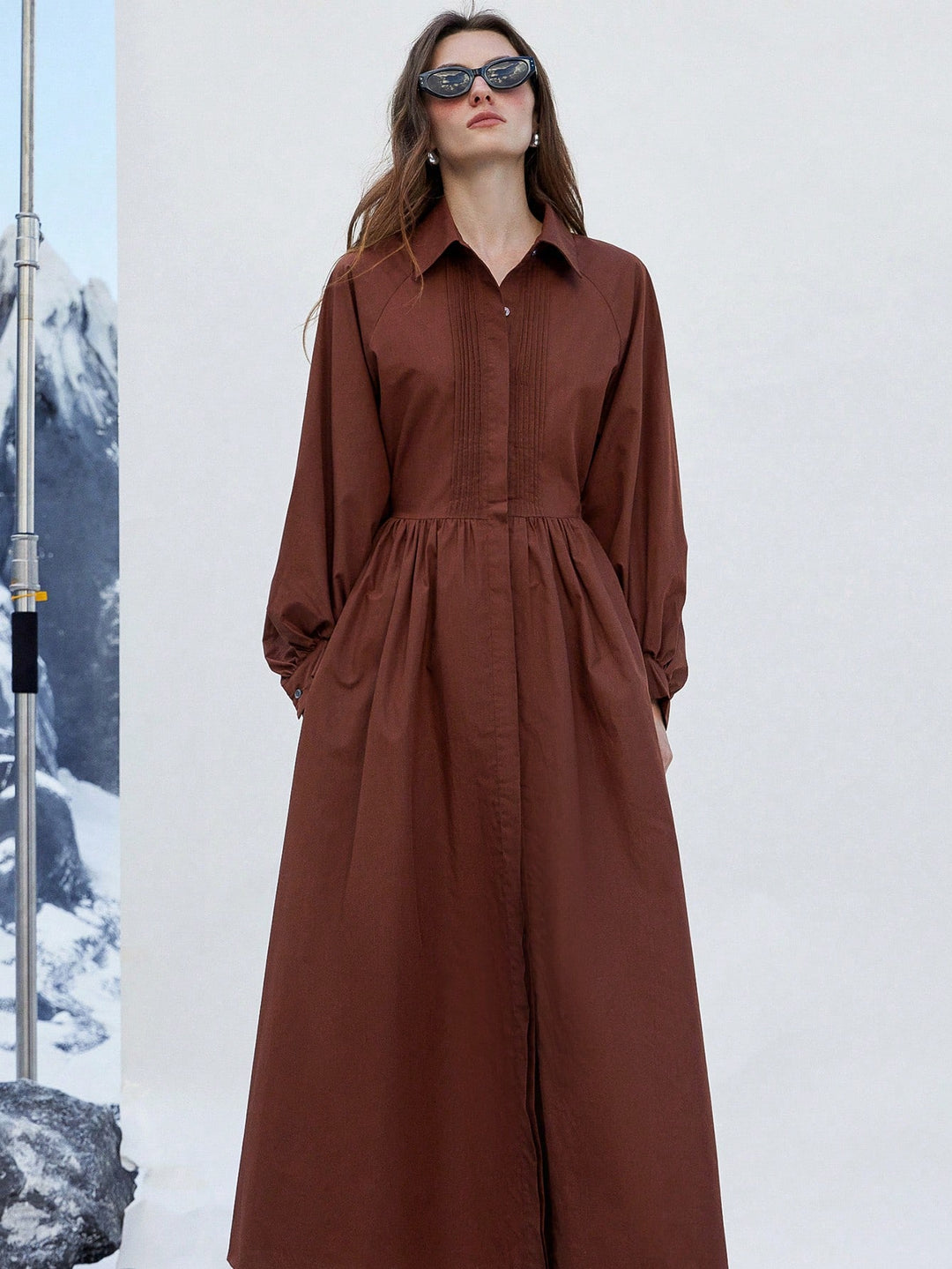 SHEIN maxi ruha, barna