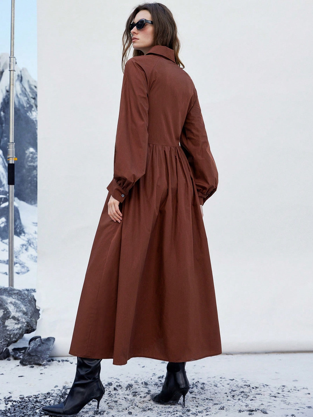 SHEIN maxi ruha, barna