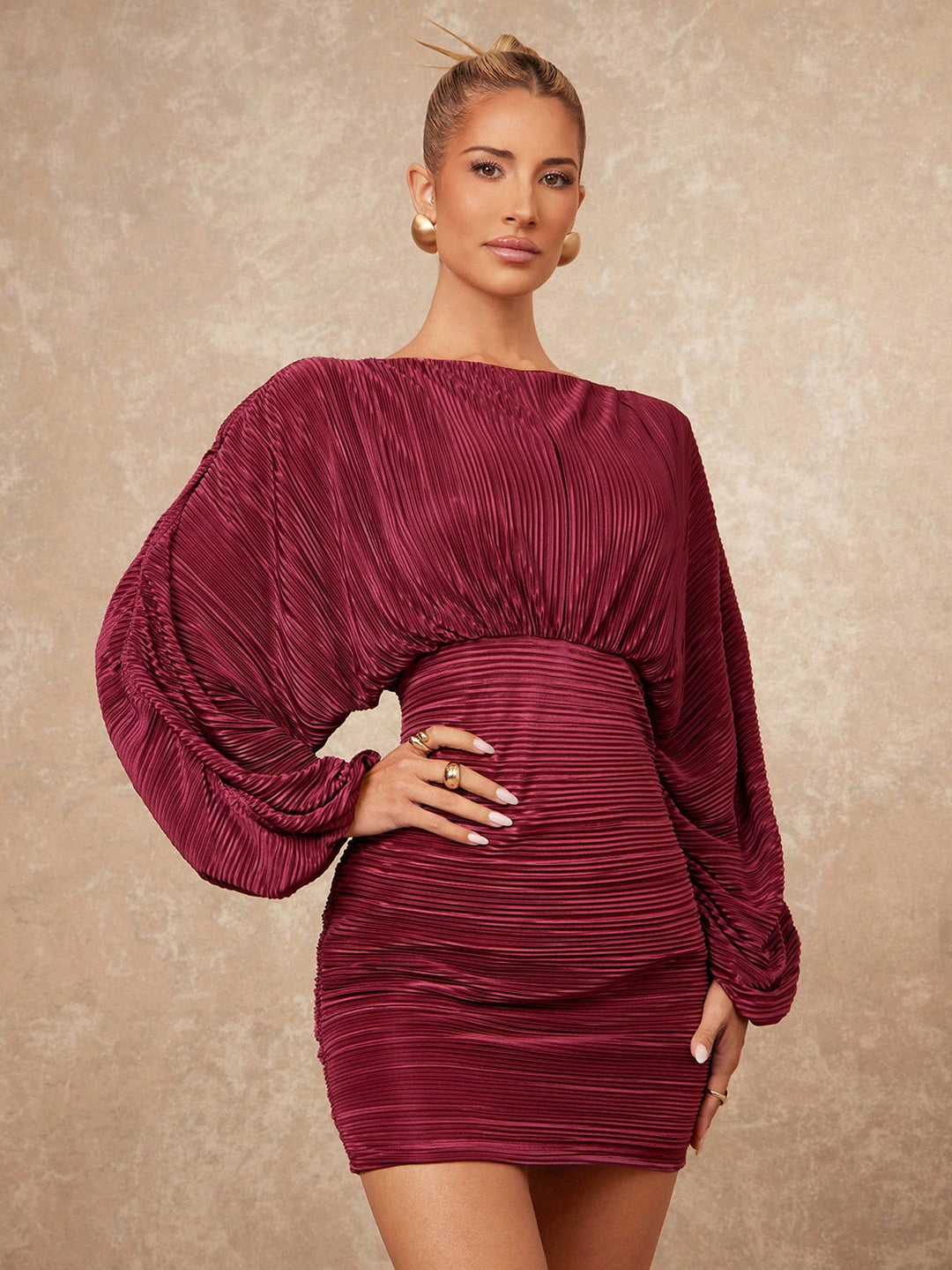 SHEIN mini ruha, bordó