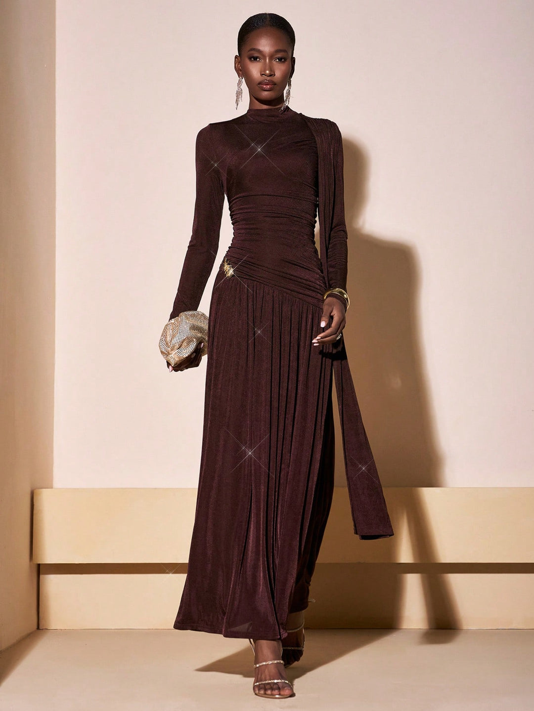 Rochie maxi SHEIN, maro