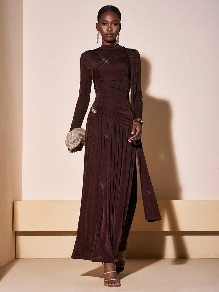 Rochie maxi SHEIN, maro