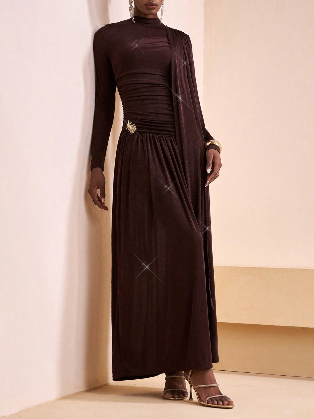 Rochie maxi SHEIN, maro