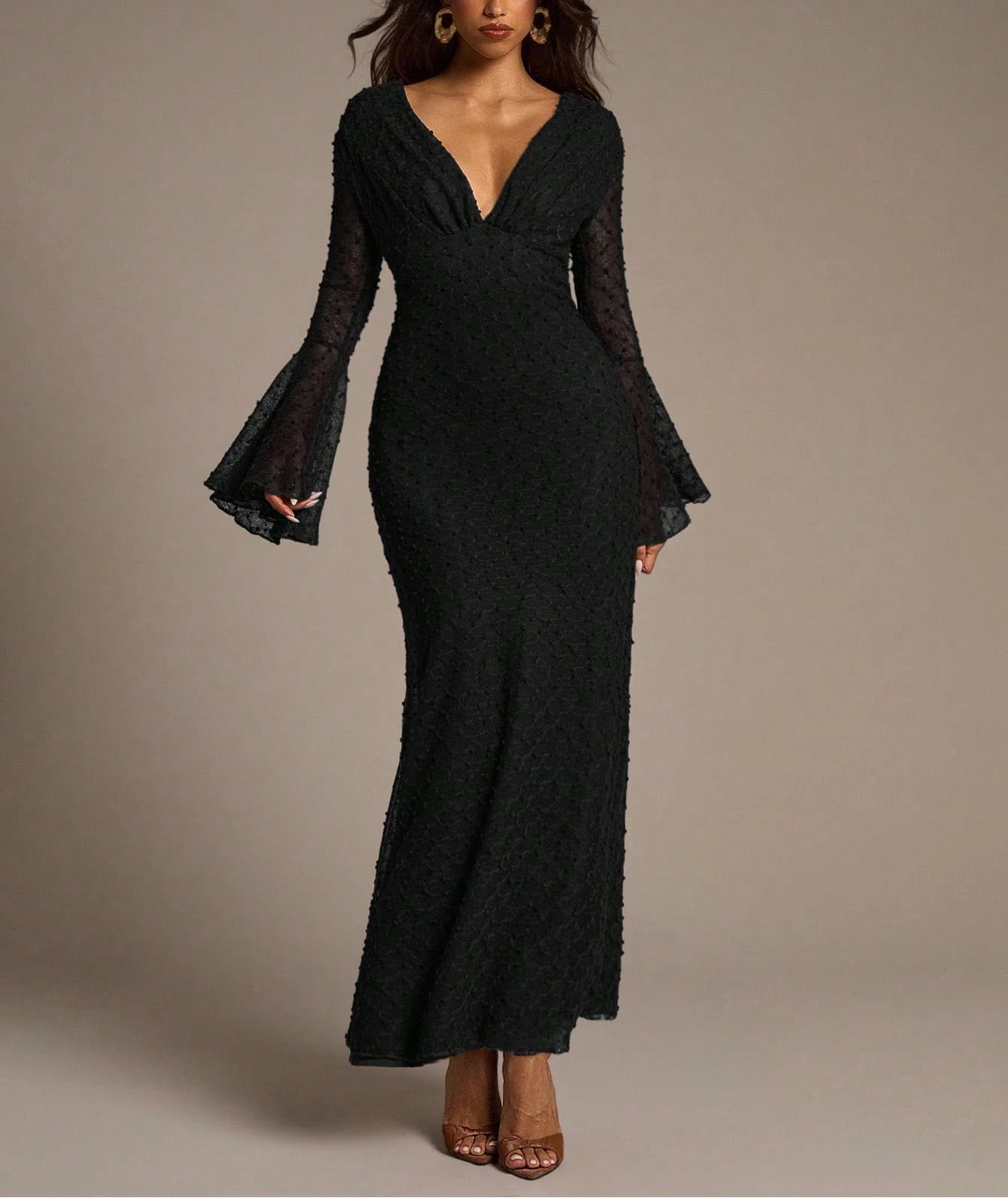 SHEIN maxi ruha, fekete