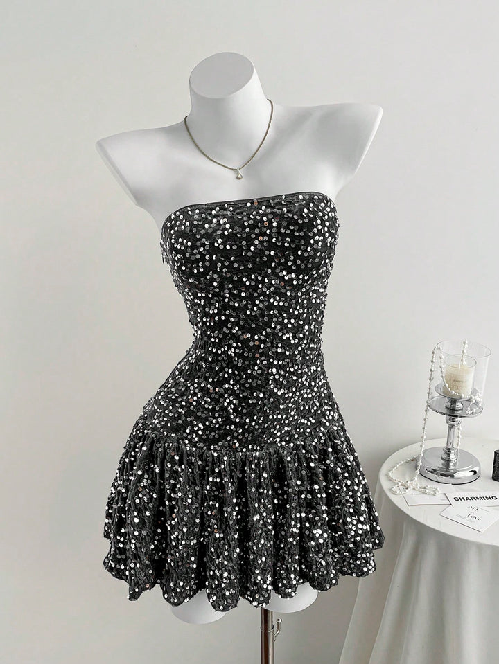 Rochie mini SHEIN, argintiu