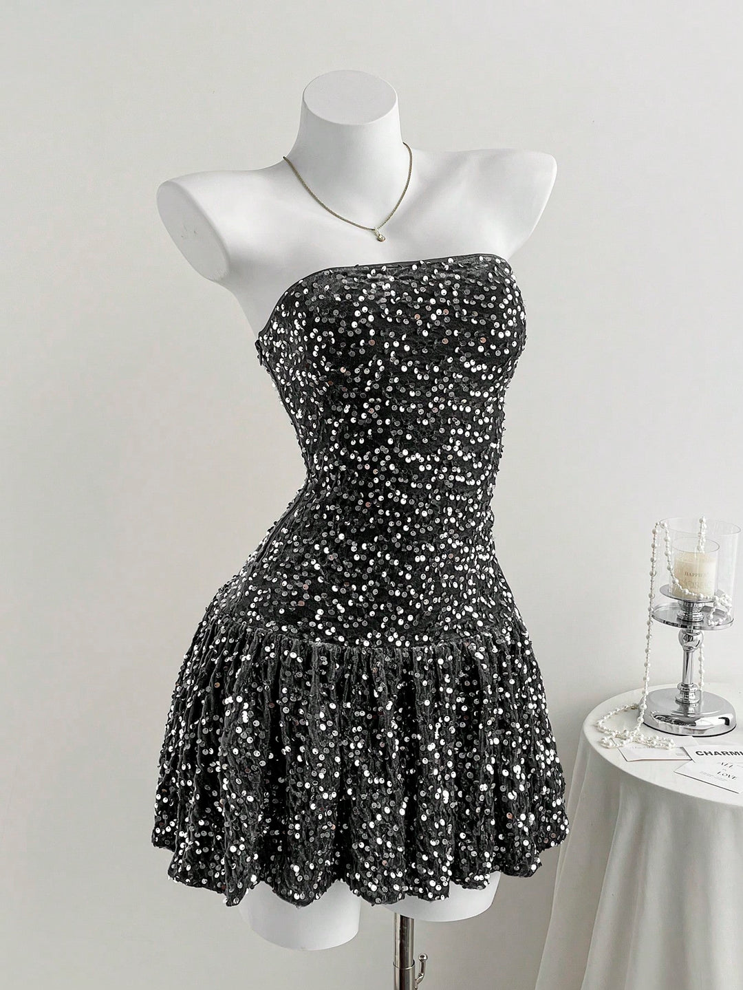 Rochie mini SHEIN, argintiu