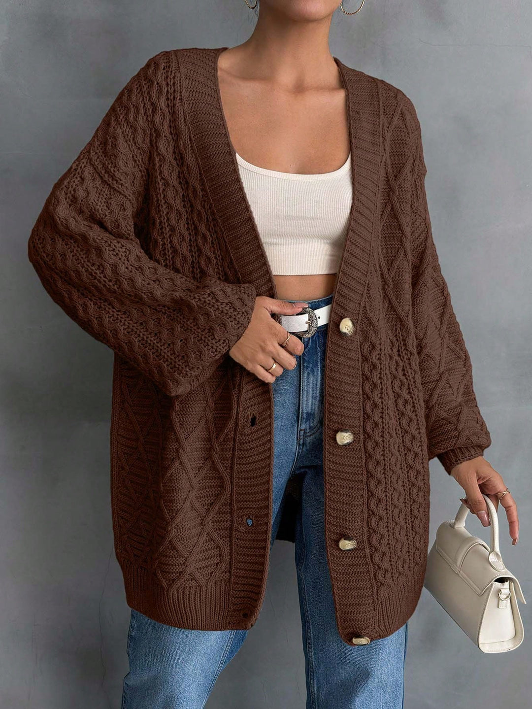 Cardigan SHEIN, maro