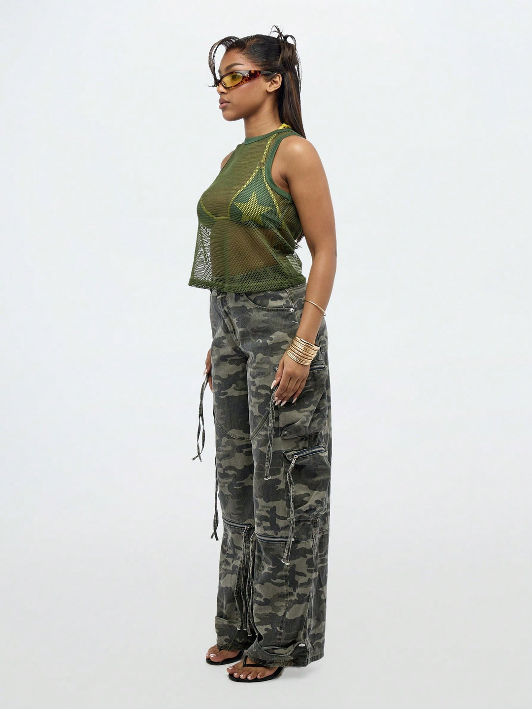 Jeans nadrág SHEIN, khaki