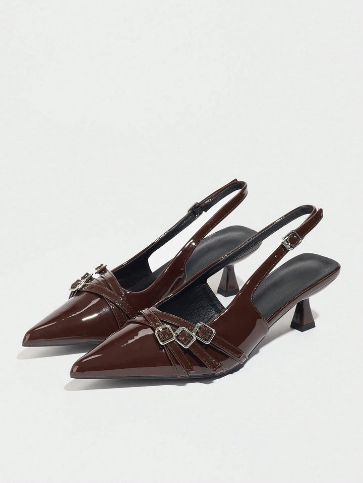 Pantofi cu toc SHEIN, maro
