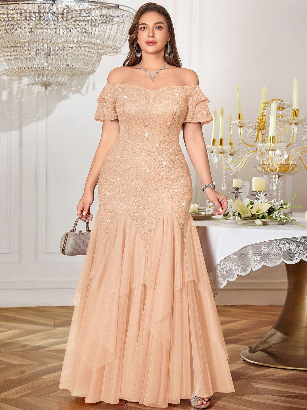 Rochie de ocazie SHEIN, roz