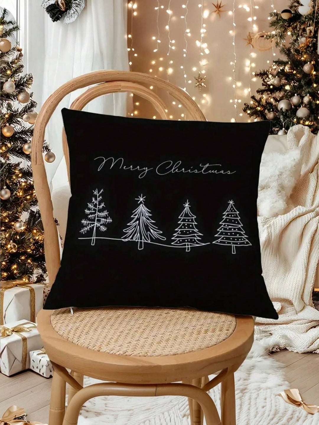 Husă de pernă decorativă SHEIN, negru