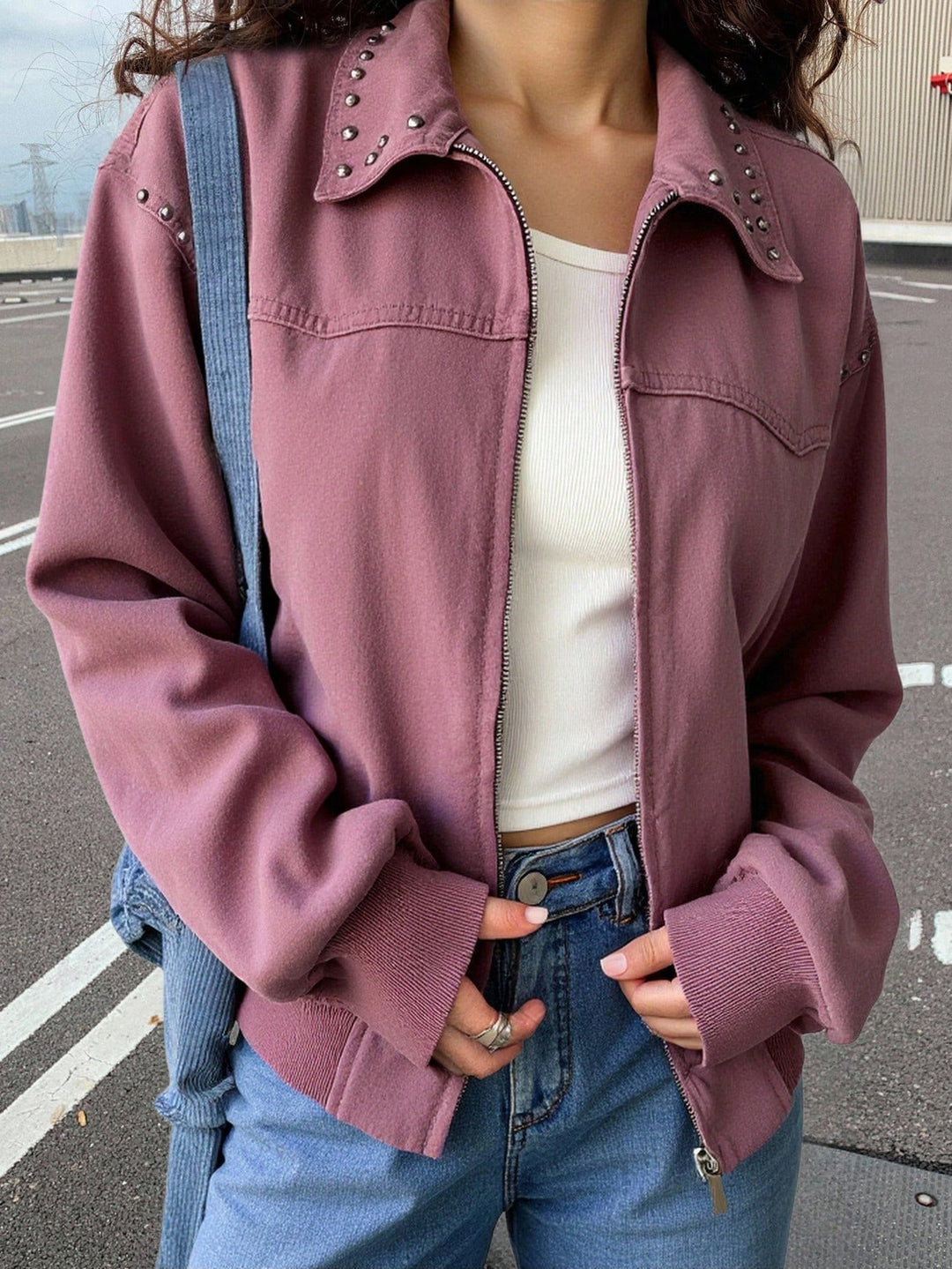 Jachetă denim SHEIN, roz