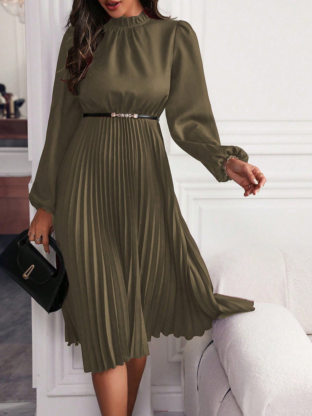 Rochie midi SHEIN, kaki