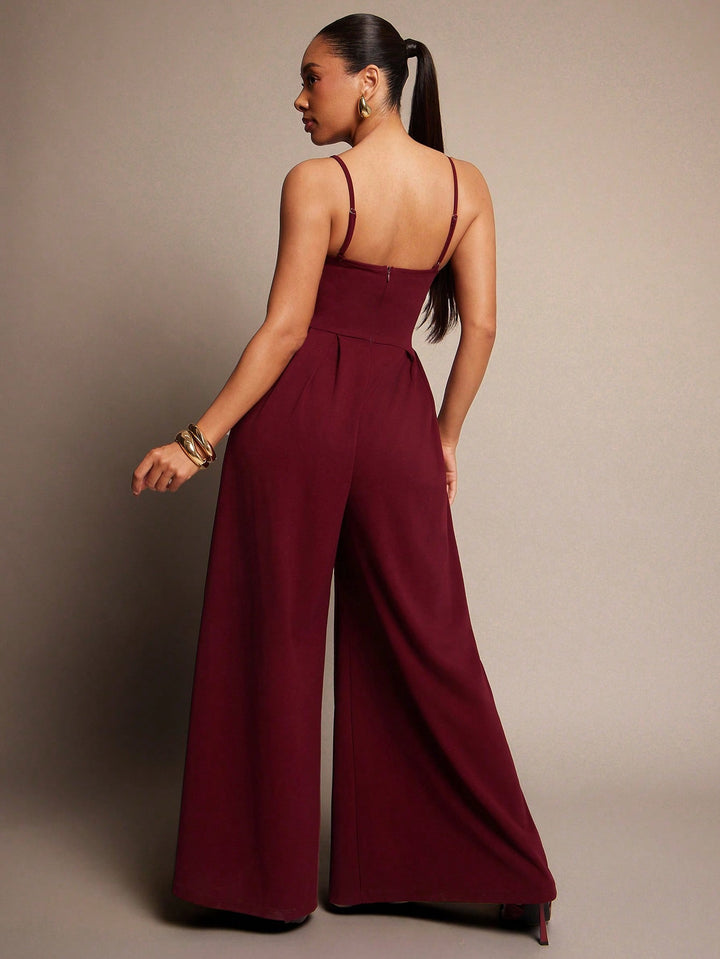 SHEIN hosszú jumpsuit, bordó