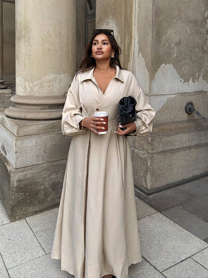 Rochie maxi SHEIN, crem