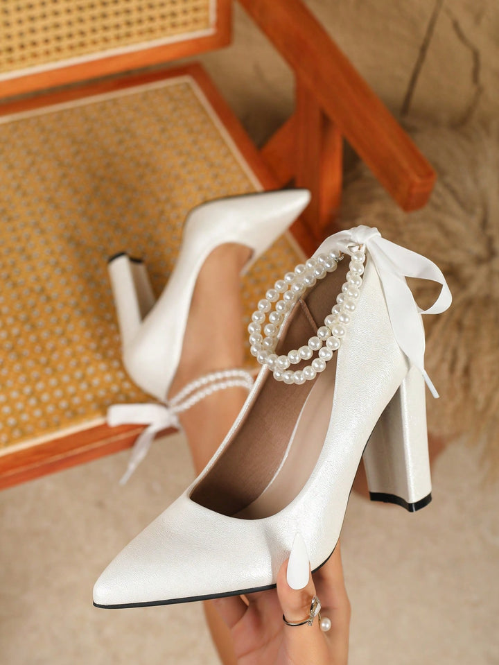 Pantofi cu toc SHEIN, alb