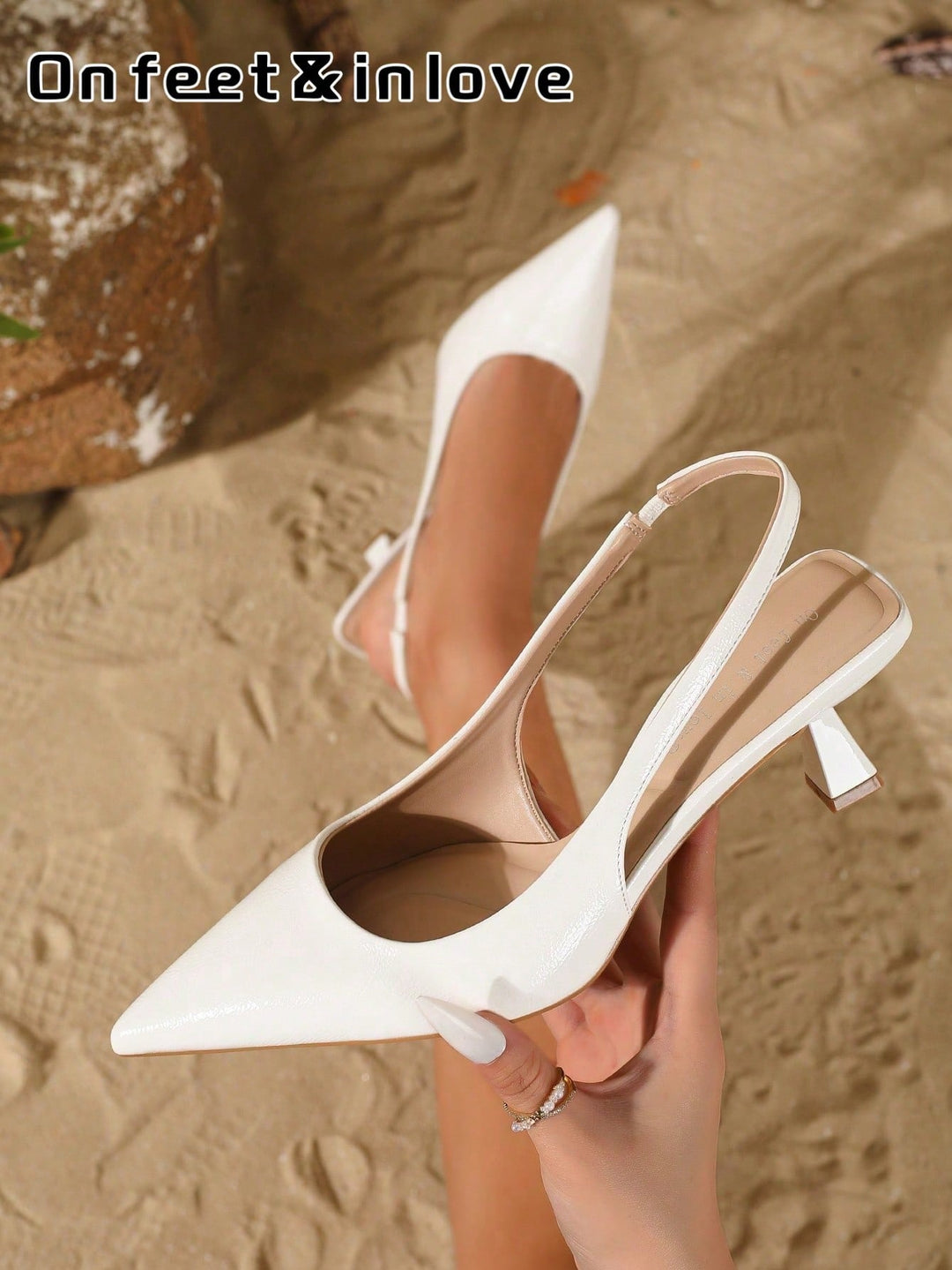 Pantofi cu toc SHEIN, alb