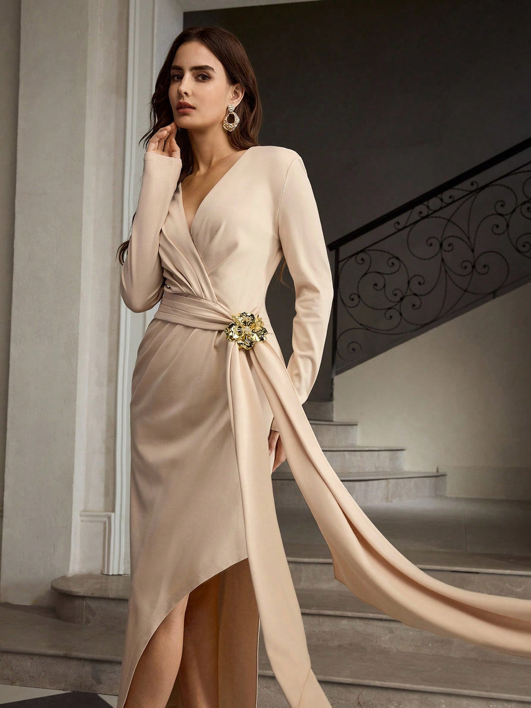 Rochie maxi SHEIN, bej