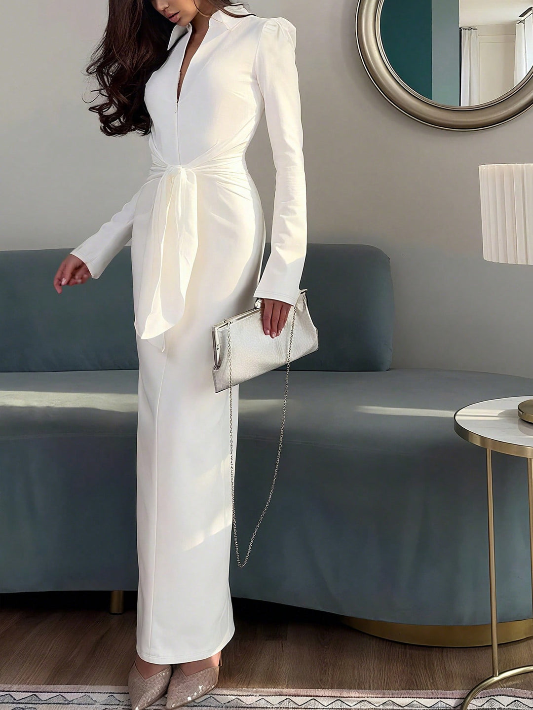 Rochie maxi SHEIN, alb