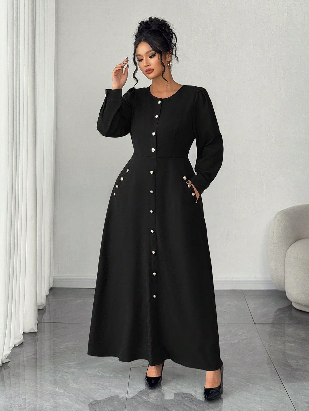 Rochie maxi SHEIN, negru