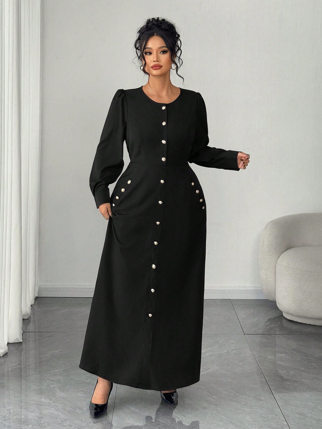 Rochie maxi SHEIN, negru