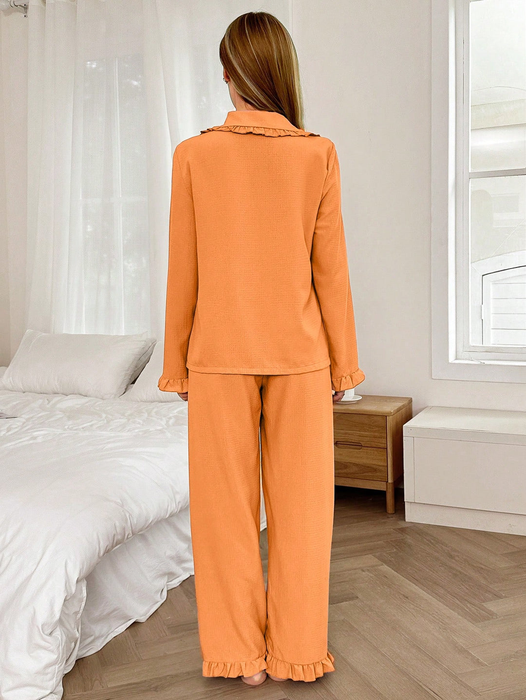 Compleu pijamale SHEIN, portocaliu