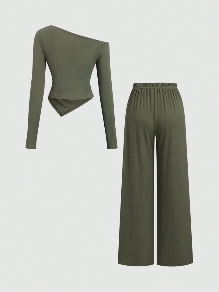 SHEIN nadrágkosztüm, khaki