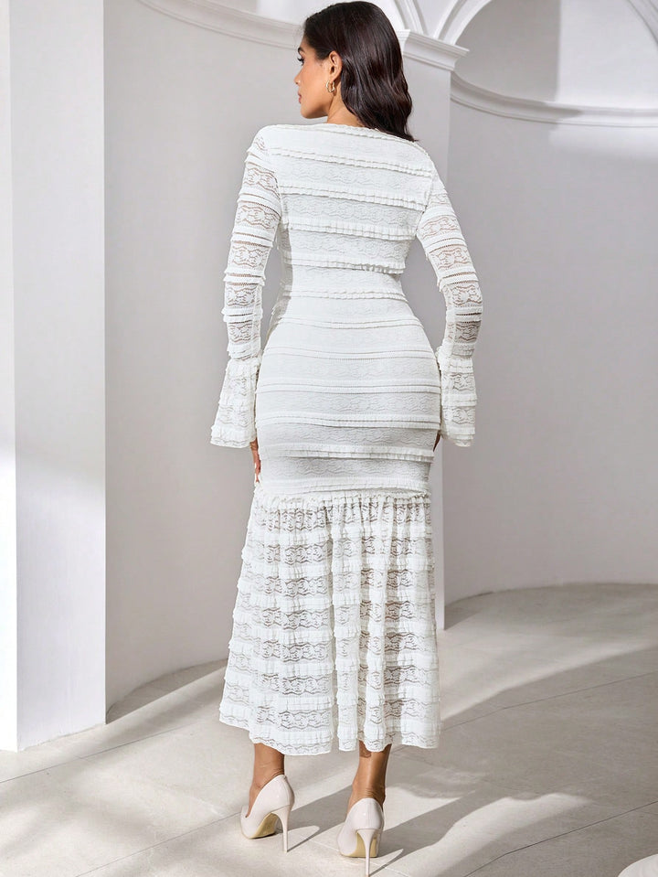 SHEIN maxi ruha, krémszínű