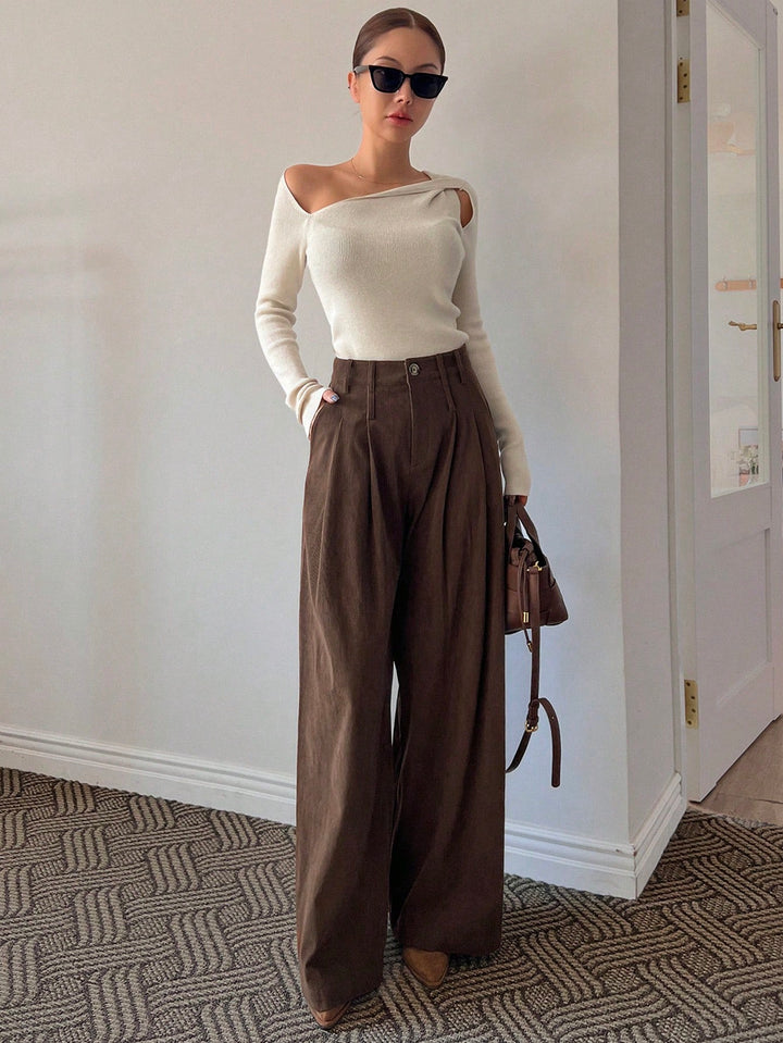 Pantaloni SHEIN, maro