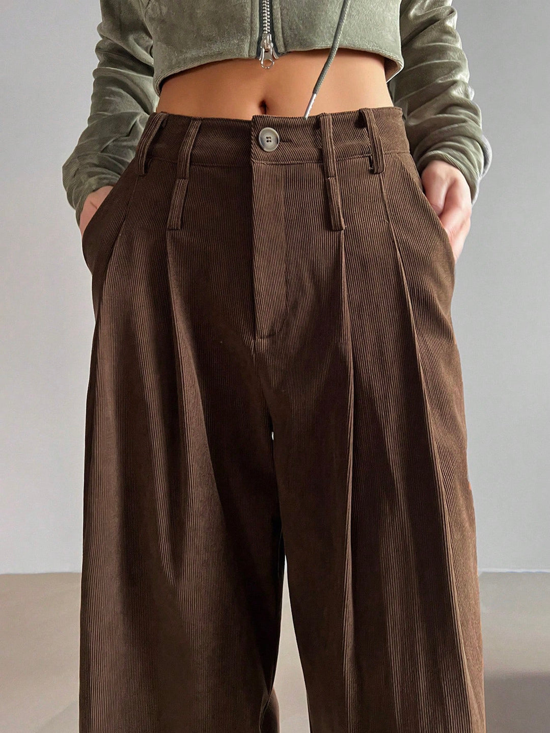 Pantaloni SHEIN, maro